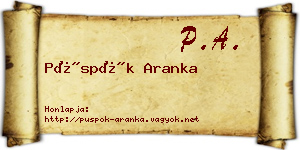 Püspök Aranka névjegykártya